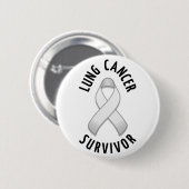Badge Rond 5 Cm Bouton Survivant du cancer du poumon (Devant & derrière)