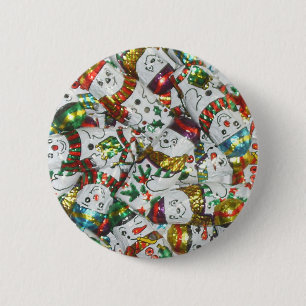 Badge Rond 5 Cm Bouton Sweet Snowmen