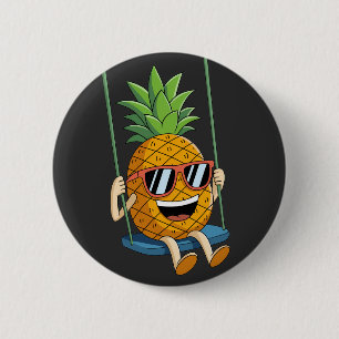 Badge Rond 5 Cm bouton swing ananas