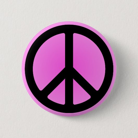 Badge Rond 5 Cm Bouton Symbole de paix rose (Devant)