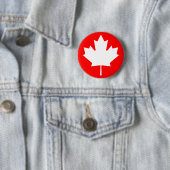 Badge Rond 5 Cm Bouton Symbole Feuille d'érable (En situation)