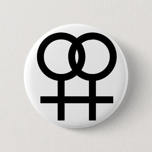 Badge Rond 5 Cm Bouton symbole lesbien - blanc (Devant)