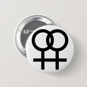 Badge Rond 5 Cm Bouton symbole lesbien - blanc (Devant & derrière)