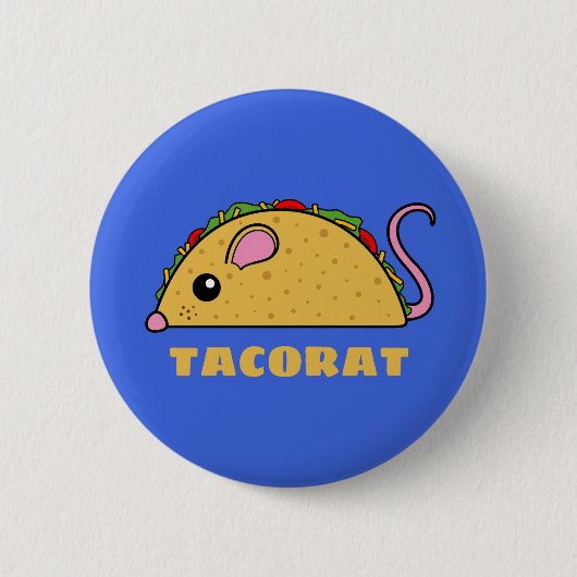 Badge Rond 5 Cm Bouton Taco Rat (Devant)