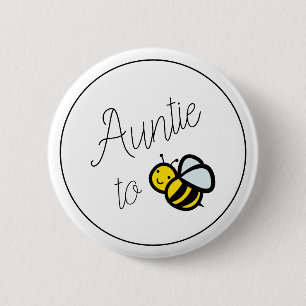 Badge Rond 5 Cm Bouton Tante to Bee Baby shower