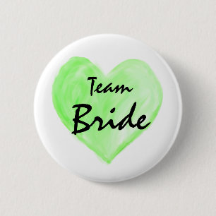 Badge Rond 5 Cm Bouton Team Bride Abstrait Paint Love Green Nature