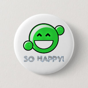 Badge Rond 5 Cm Bouton "tellement heureux"