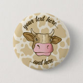 Badge Rond 5 Cm Bouton Tête de vache (Devant)