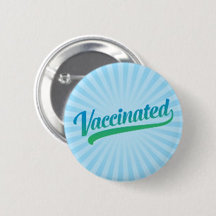 Badge Rond 5 Cm Bouton Texte Vacciné Par Texte