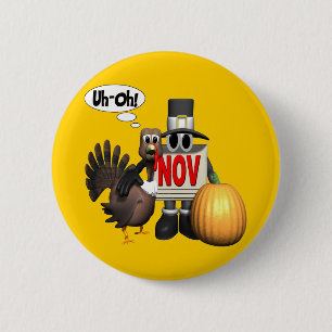 Badge Rond 5 Cm Bouton - thanksgiving Turquie