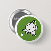 Badge Rond 5 Cm Bouton - thé vert - billet vert (Devant & derrière)