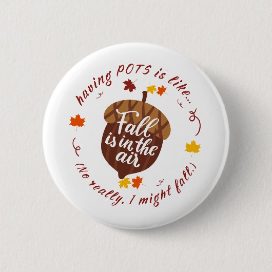 Badge Rond 5 Cm Bouton Thème Automne Pots (Devant)