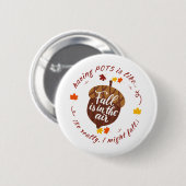 Badge Rond 5 Cm Bouton Thème Automne Pots (Devant & derrière)