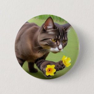 Badge Rond 5 Cm Bouton(thème de chat)