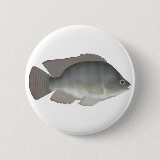 Badge Rond 5 Cm Bouton Tilapia du Nil (Devant)