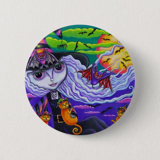 Badge Rond 5 Cm Bouton timbré de Halloween (Devant)