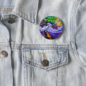 Badge Rond 5 Cm Bouton timbré de Halloween (En situation)