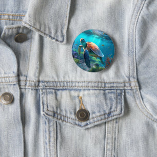 Badge Rond 5 Cm Bouton Tortue Personnalisé Avec Image Idée Cadeau
