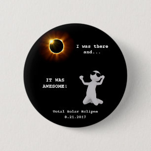 Badge Rond 5 Cm Bouton total d'éclipse solaire