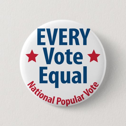 Badge Rond 5 Cm Bouton Tous les votes égaux (Devant)