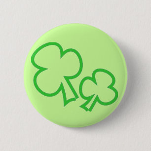 Badge Rond 5 Cm Bouton Trèfles