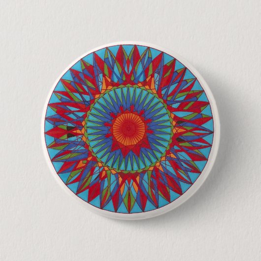 Badge Rond 5 Cm Bouton tri 1 idiot de mandala (Devant)