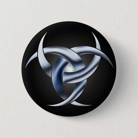 Badge Rond 5 Cm Bouton triple lunaire de déesse (Devant)