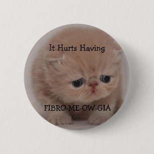 Badge Rond 5 Cm Bouton triste de chaton de conscience de
