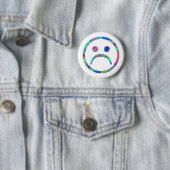 Badge Rond 5 Cm Bouton triste de visage (En situation)