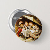 Badge Rond 5 Cm Bouton : Trois petits chatons (Devant & derrière)
