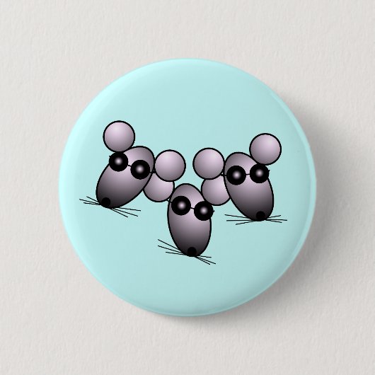 Badge Rond 5 Cm Bouton trois souris aveugles (Devant)