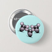 Badge Rond 5 Cm Bouton trois souris aveugles (Devant & derrière)