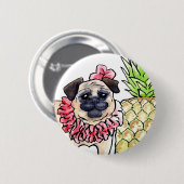 Badge Rond 5 Cm Bouton tropical de carlin (Devant & derrière)