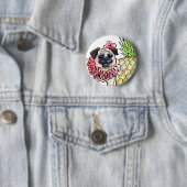 Badge Rond 5 Cm Bouton tropical de carlin (En situation)