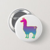 Badge Rond 5 Cm Bouton tropical rose de lama (Devant & derrière)