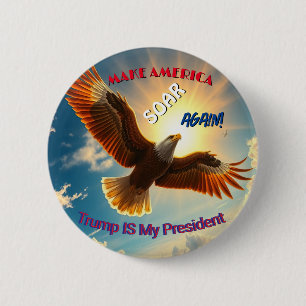 Badge Rond 5 Cm Bouton Trump Faire Revivre l'Amérique 