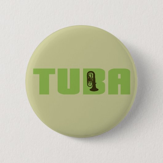 Badge Rond 5 Cm Bouton Tuba vert (Devant)