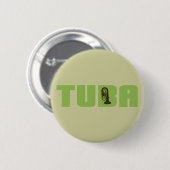 Badge Rond 5 Cm Bouton Tuba vert (Devant & derrière)
