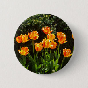Badge Rond 5 Cm Bouton Tulipe orange jaune