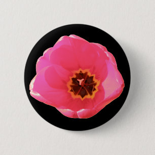 Badge Rond 5 Cm Bouton Tulipe rose