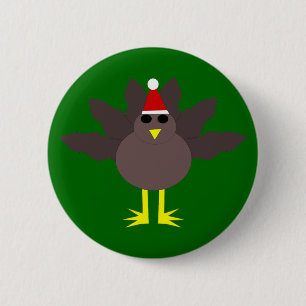 Badge Rond 5 Cm Bouton Turquie Noël mignon