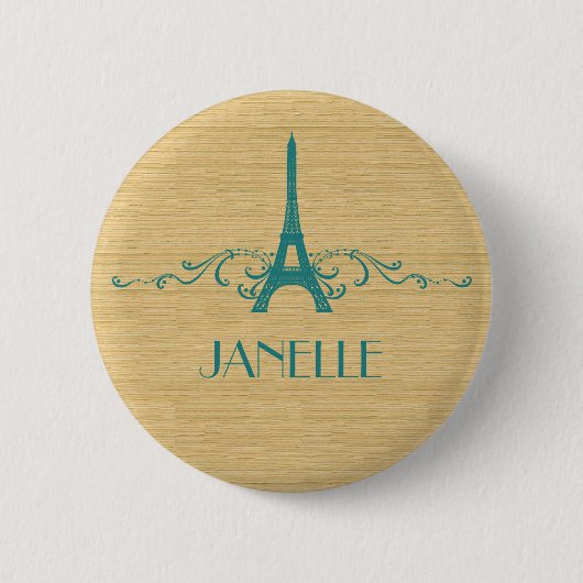Badge Rond 5 Cm Bouton turquoise (Devant)