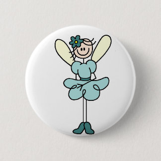 Badge Rond 5 Cm Bouton turquoise de fée d'ange
