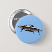 Badge Rond 5 Cm Bouton UFO métallique (Devant & derrière)