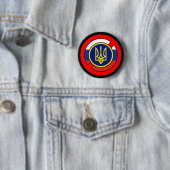Badge Rond 5 Cm Bouton Ukraine - Pas Russie (En situation)