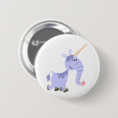 Badge Rond 5 Cm Bouton Unicorn Carton inhabituel (Devant & derrière)