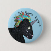 Badge Rond 5 Cm Bouton - Unicorn Magic (Devant)