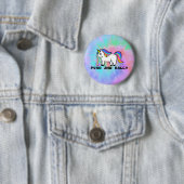 Badge Rond 5 Cm Bouton Unicorne Puke & Rally Rainbow | Dye cravate (En situation)