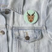 Badge Rond 5 Cm Bouton Vacances Reindeer (En situation)