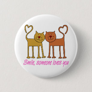 Badge Rond 5 Cm Bouton Valentine Chats In Love